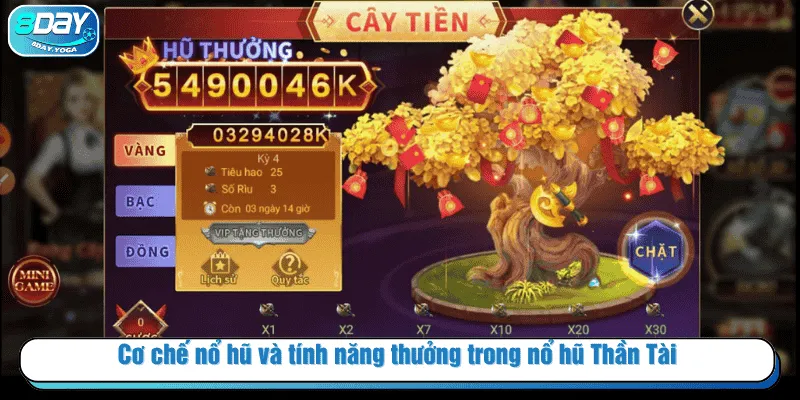 Cơ chế nổ hũ và tính năng thưởng trong nổ hũ Thần Tài