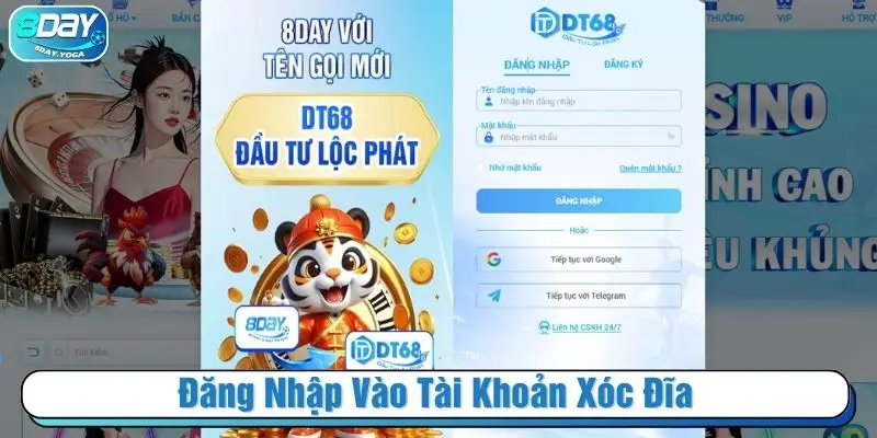 Đăng nhập vào tài khoản xóc đĩa