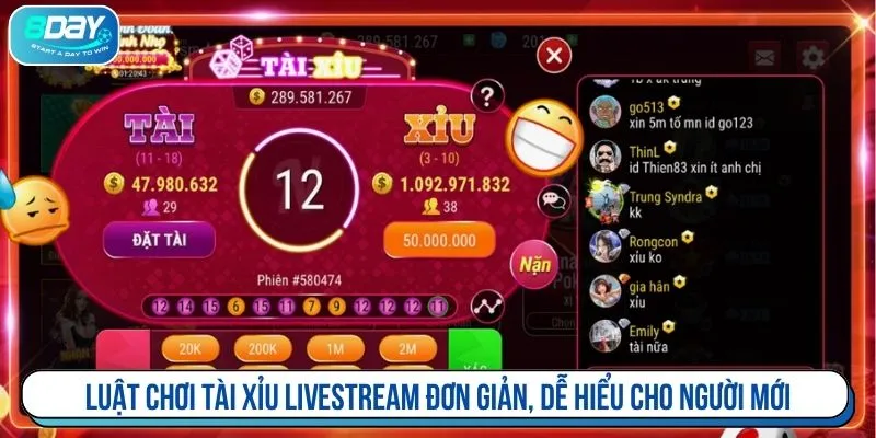 Luật chơi tài xỉu livestream đơn giản, dễ hiểu cho người mới